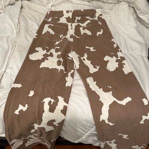 12th tribe Midland Cow Print Jeans
